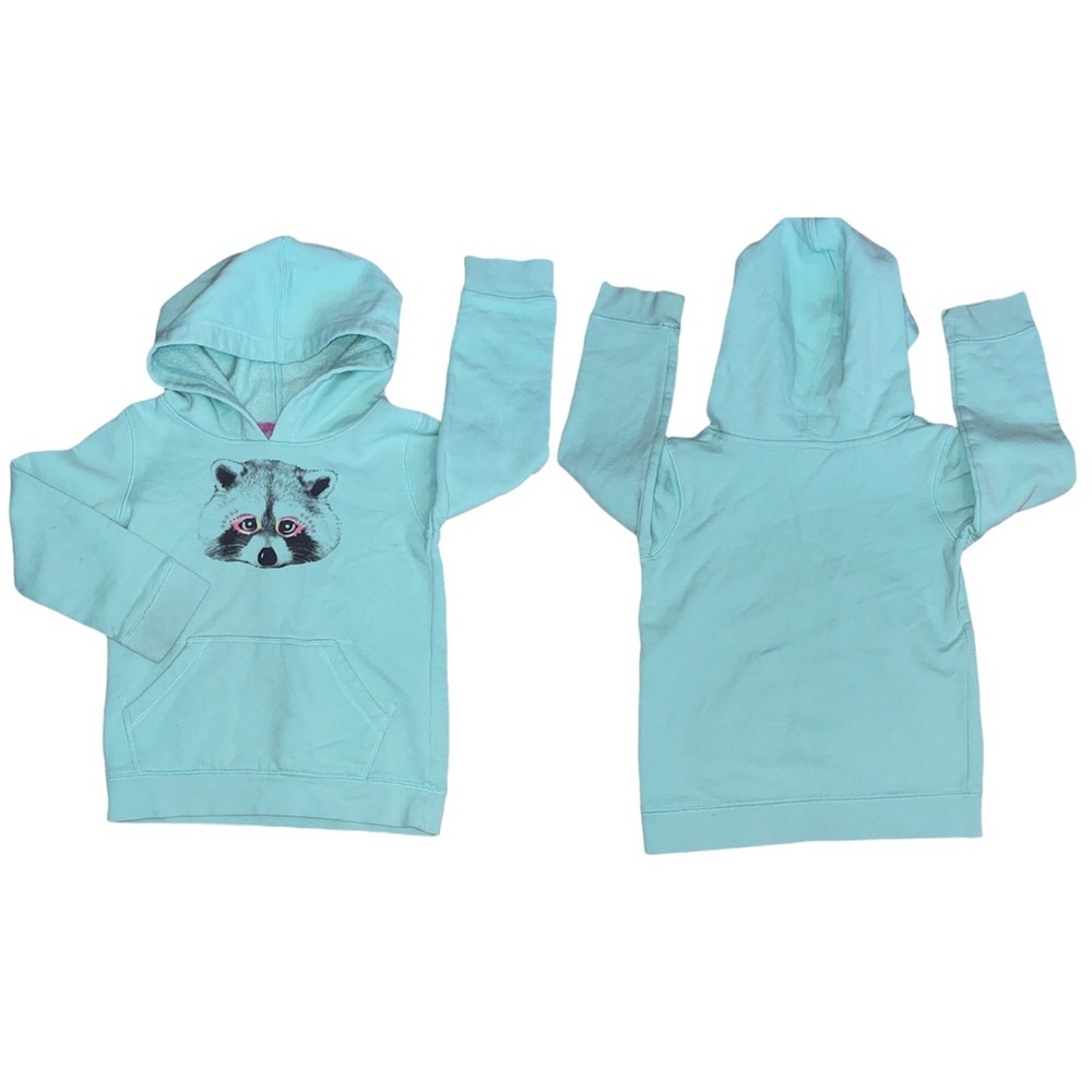 Cat & Jack Hoodie Girls size XS 4 / 5 Raccoon Pastel Blue